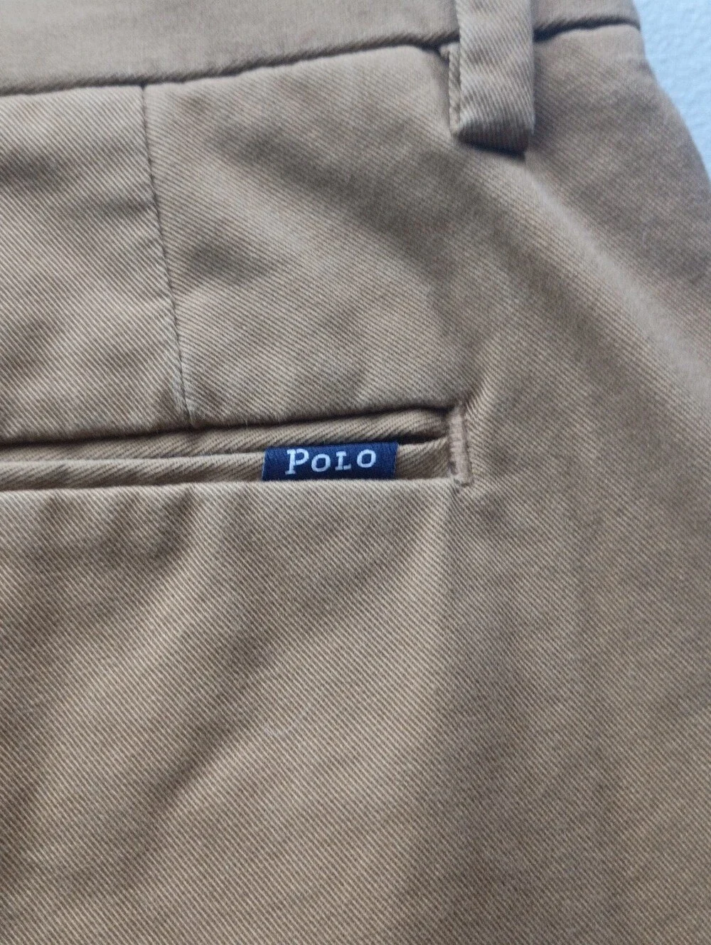 Mens Polo by Ralph Lauren Men's  Brown Chino Flat Front Pants Sz 35/30